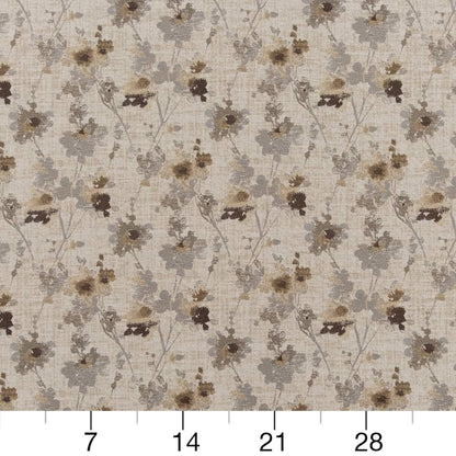D2084 Floral Linen Beige & Taupe Charlotte Fabrics