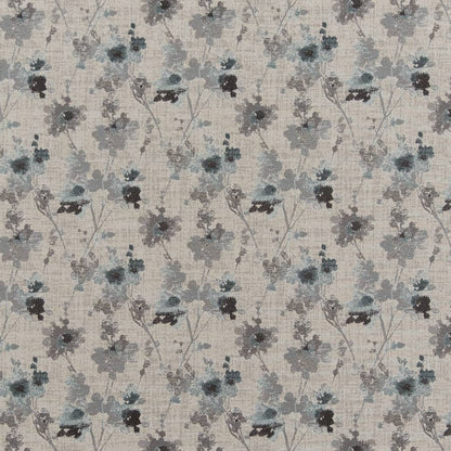 D2085 Floral Slate Blue,Grey & Silver Charlotte Fabrics