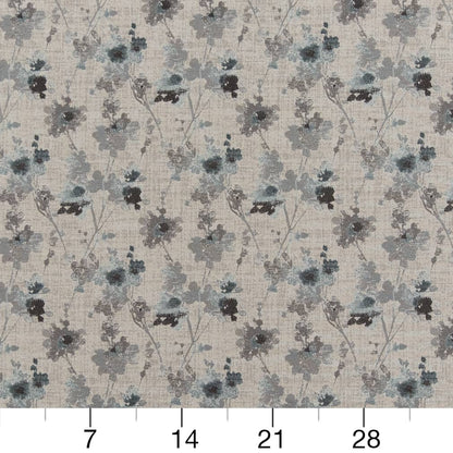 D2085 Floral Slate Blue,Grey & Silver Charlotte Fabrics