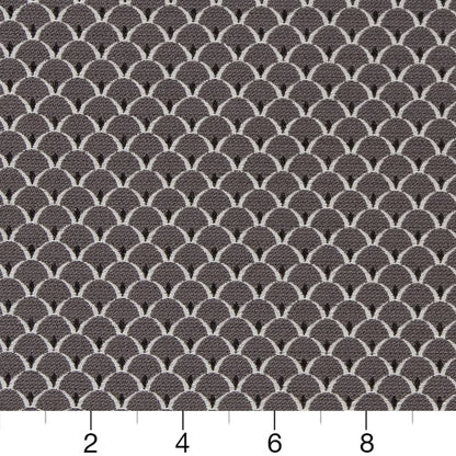 D2140 Small Scale Charcoal Scales Grey & Silver Charlotte Fabrics