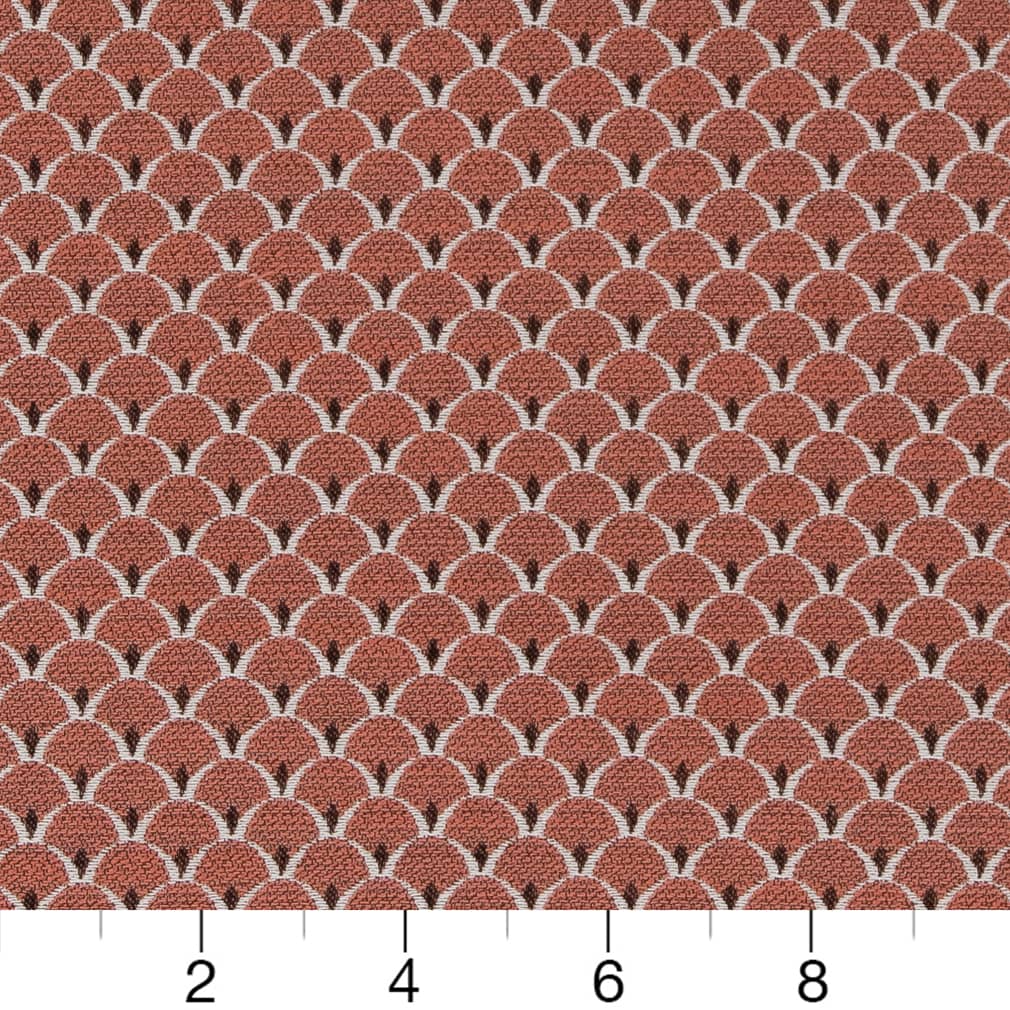 D2141 Small Scale Salmon Scales Coral & Peach Charlotte Fabrics