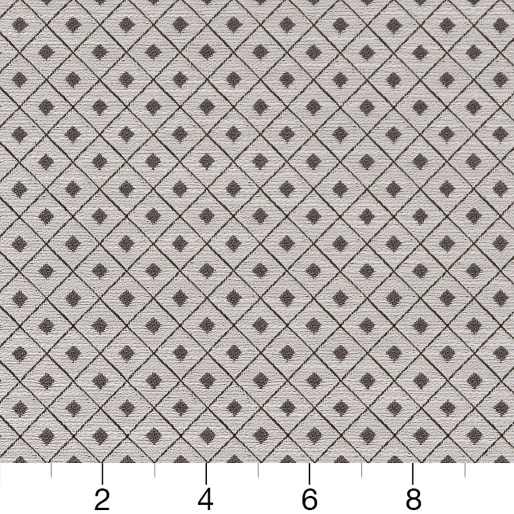 D2150 Diamonds,Small Scale Charcoal Diamond Grey & Silver Charlotte Fabrics