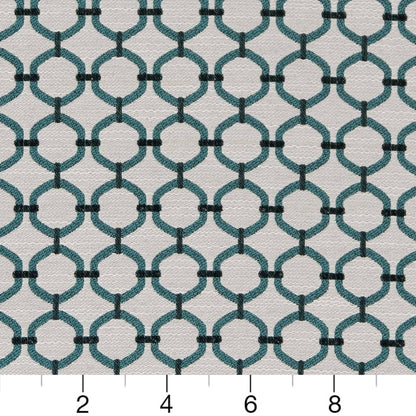 D2169 Abstract & Geometric,Small Scale Aqua Lattice Aqua & Teal Charlotte Fabrics
