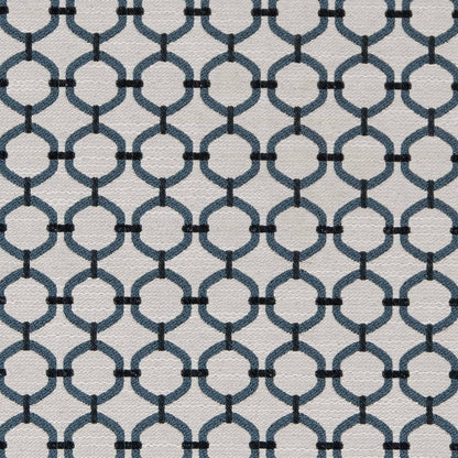 D2173 Abstract & Geometric,Small Scale River Lattice Blue Charlotte Fabrics