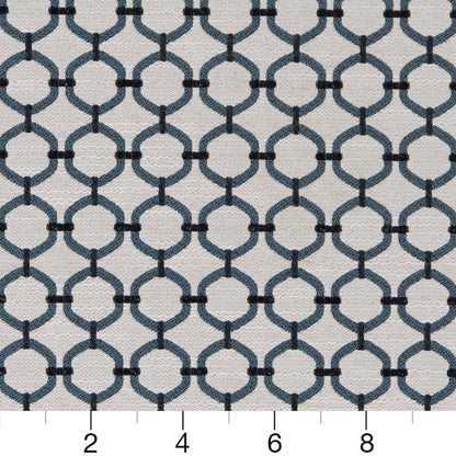 D2173 Abstract & Geometric,Small Scale River Lattice Blue Charlotte Fabrics