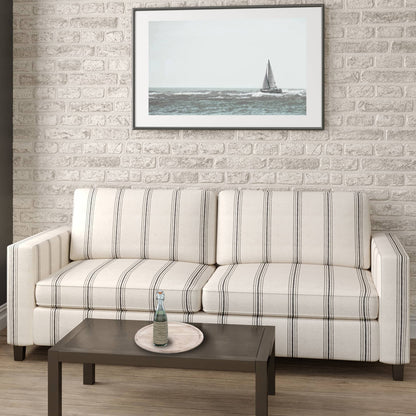 D2277 Stripe Hampton Charcoal Grey & Silver Charlotte Fabrics