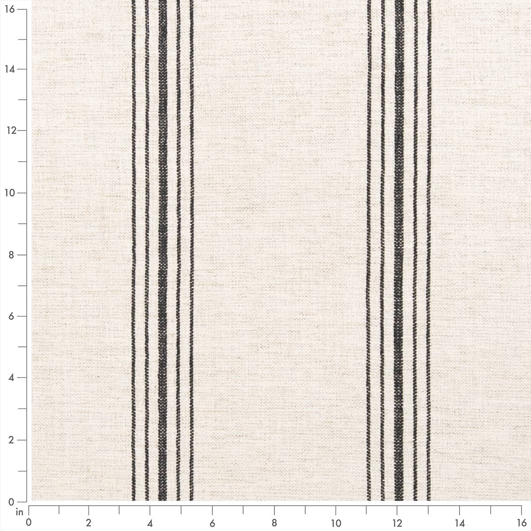 D2277 Stripe Hampton Charcoal Grey & Silver Charlotte Fabrics