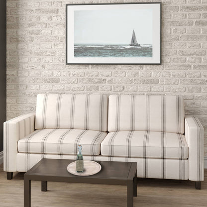 D2281 Stripe Hampton Slate Grey & Silver Charlotte Fabrics
