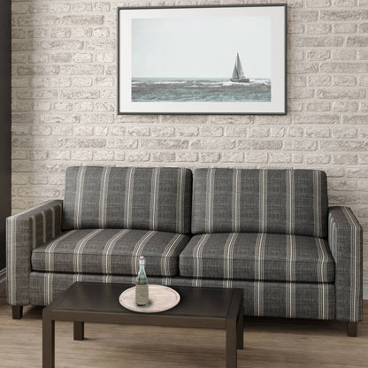 D2283 Stripe Newport Charcoal Grey & Silver Charlotte Fabrics