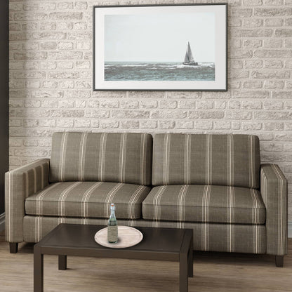 D2286 Stripe Newport Slate Grey & Silver Charlotte Fabrics