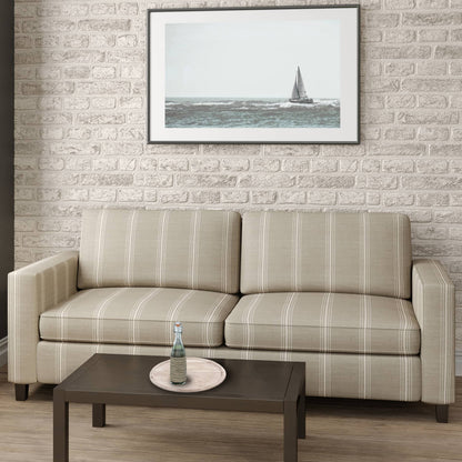 D2287 Stripe Newport Stone Grey & Silver Charlotte Fabrics