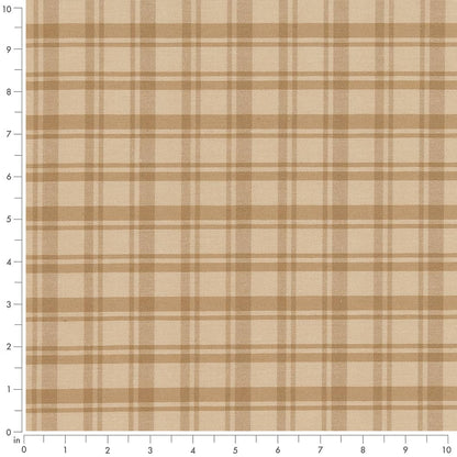 D2387 Plaid Khaki Beige & Taupe Charlotte Fabrics