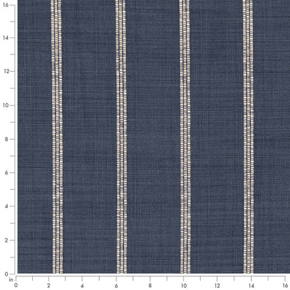 D2407 Stripe Navy Blue Charlotte Fabrics