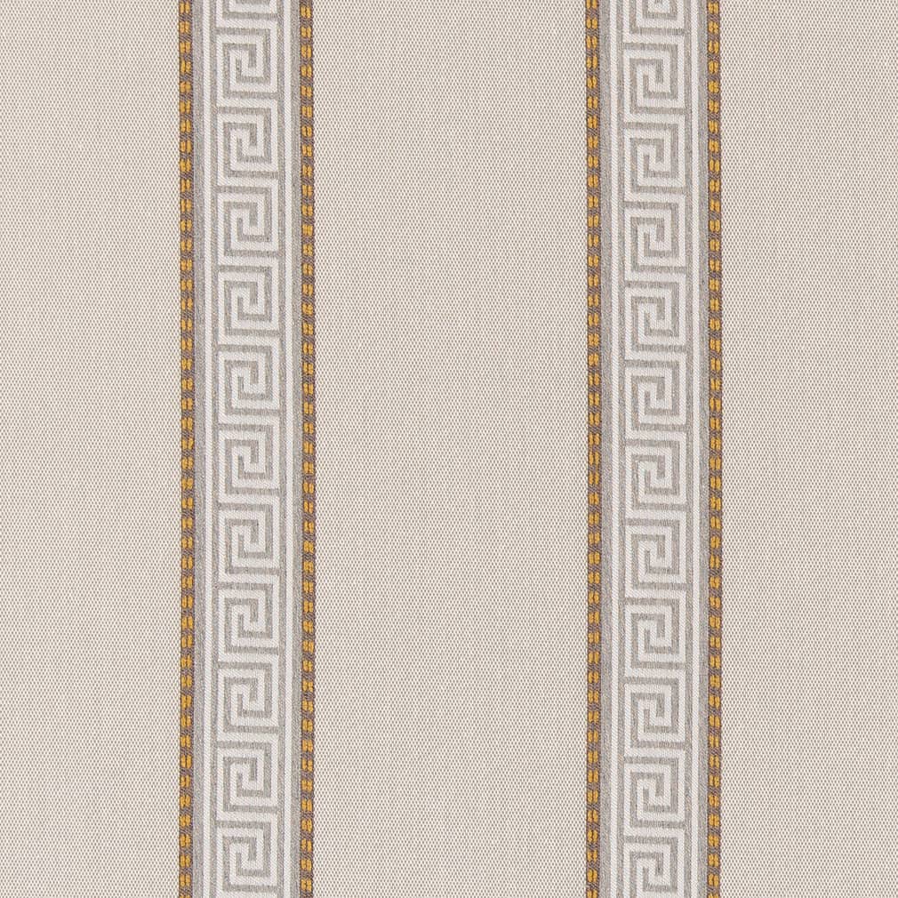 D2420 Greek Key,Stripe Linen Beige & Taupe Charlotte Fabrics