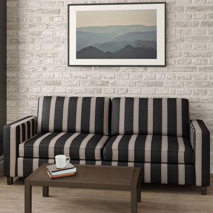D2421 Greek Key,Stripe Iron Black Charlotte Fabrics