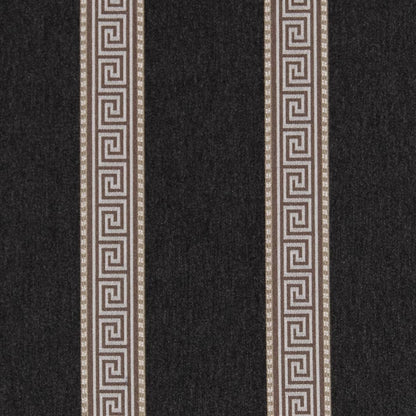 D2421 Greek Key,Stripe Iron Black Charlotte Fabrics