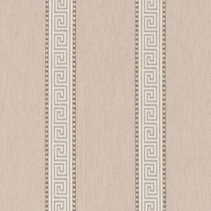 D2422 Greek Key,Stripe Stone Beige & Taupe Charlotte Fabrics