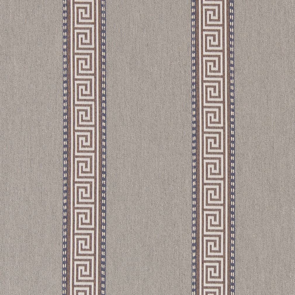 D2423 Greek Key,Stripe Slate Grey & Silver Charlotte Fabrics