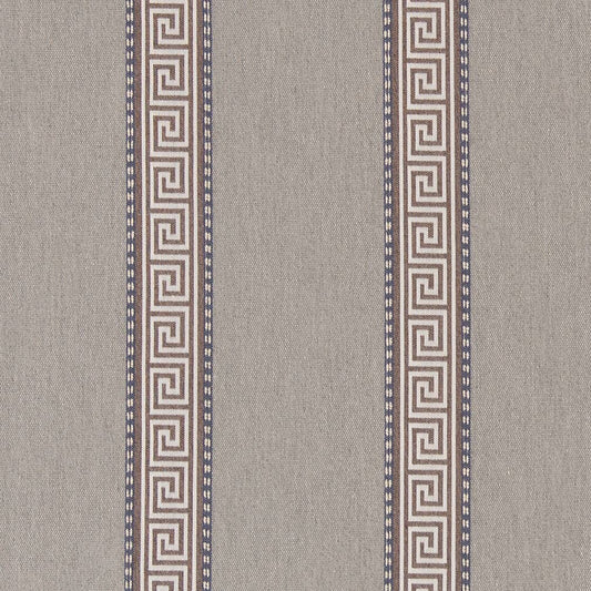 D2423 Greek Key,Stripe Slate Grey & Silver Charlotte Fabrics