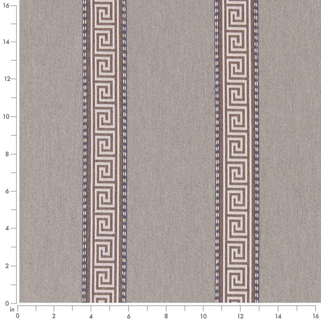 D2423 Greek Key,Stripe Slate Grey & Silver Charlotte Fabrics