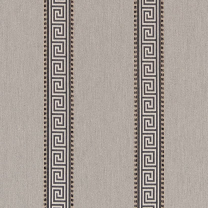 D2424 Greek Key,Stripe Graphite Black,Grey & Silver Charlotte Fabrics