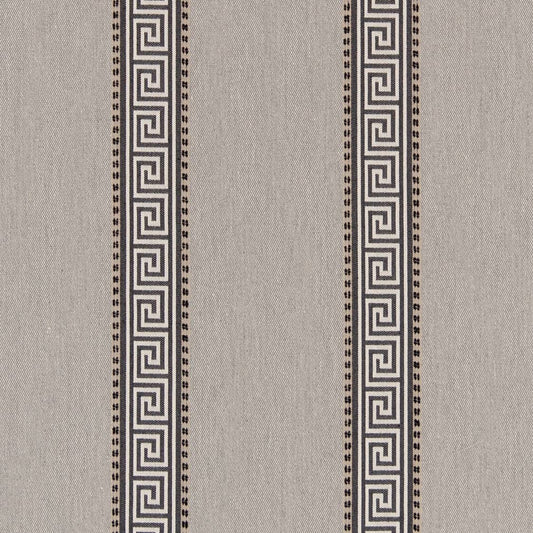 D2424 Greek Key,Stripe Graphite Black,Grey & Silver Charlotte Fabrics