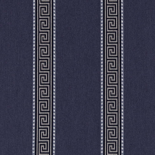 D2425 Greek Key,Stripe Admiral Blue Charlotte Fabrics