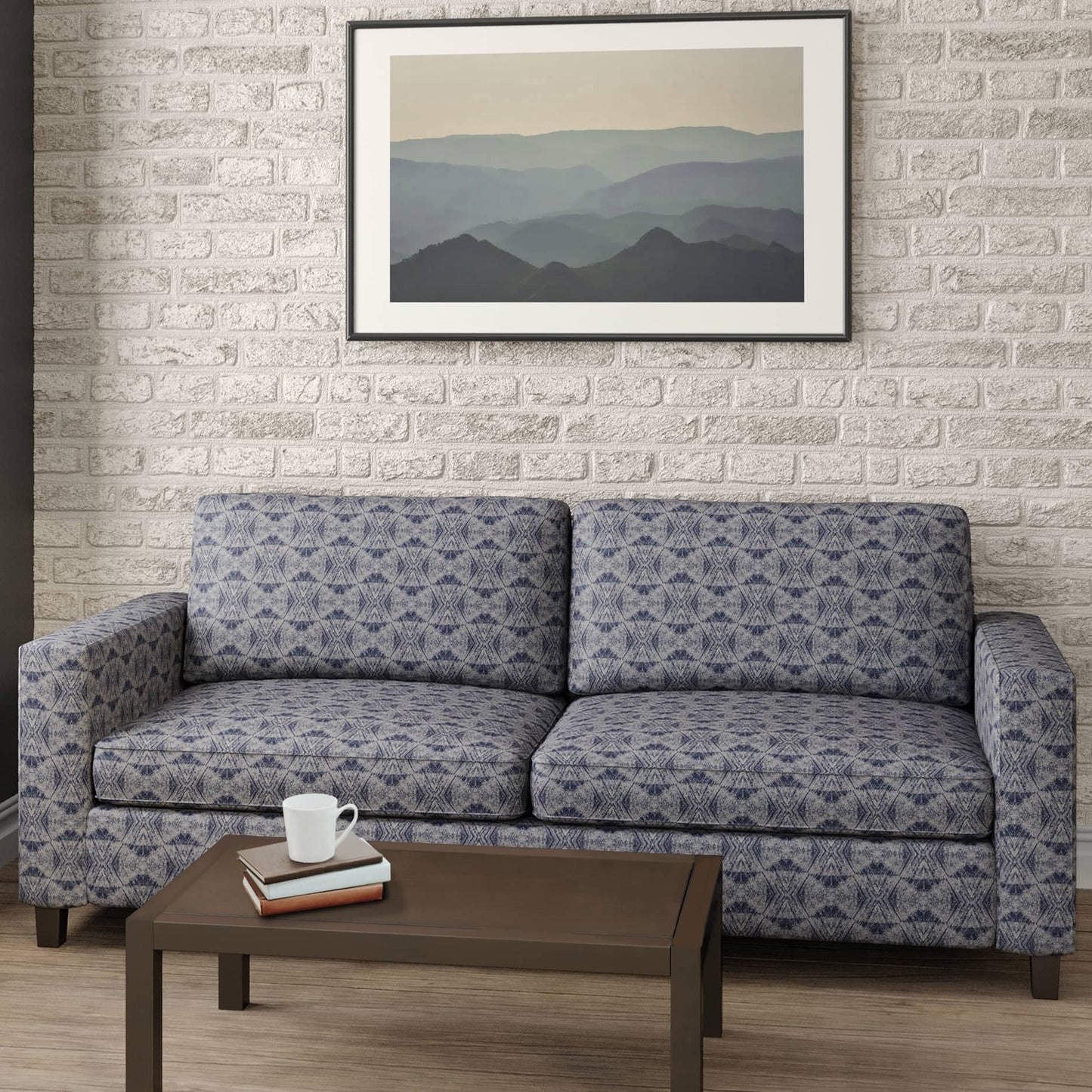 D2428 Abstract & Geometric,Global Oxford Blue Charlotte Fabrics