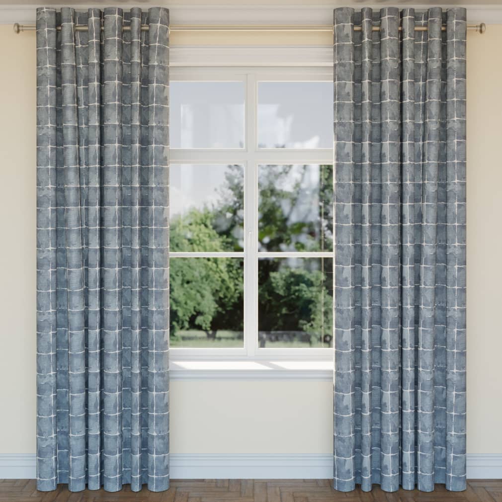 D2435 Abstract & Geometric Pacific Blue Charlotte Fabrics
