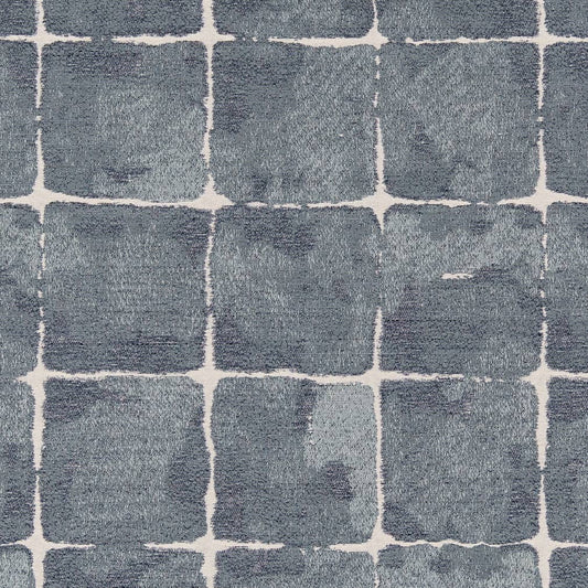 D2435 Abstract & Geometric Pacific Blue Charlotte Fabrics