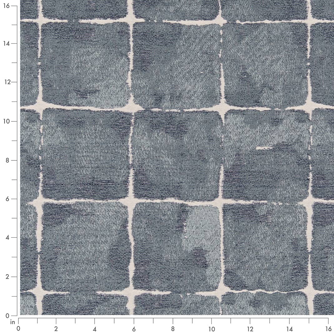 D2435 Abstract & Geometric Pacific Blue Charlotte Fabrics