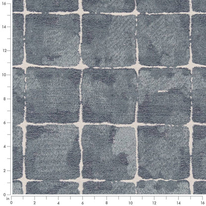 D2435 Abstract & Geometric Pacific Blue Charlotte Fabrics