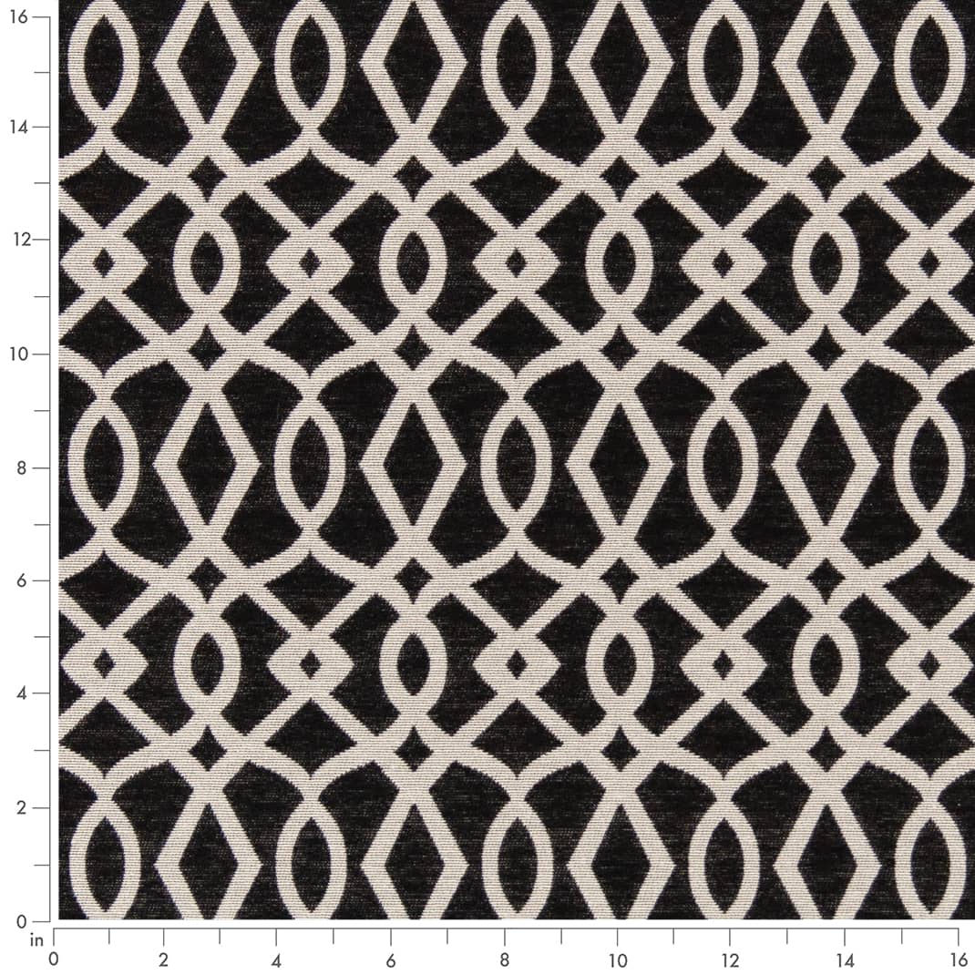 D2441 Abstract & Geometric Black Black Charlotte Fabrics