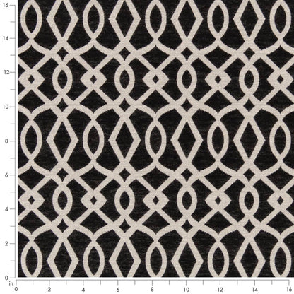 D2441 Abstract & Geometric Black Black Charlotte Fabrics
