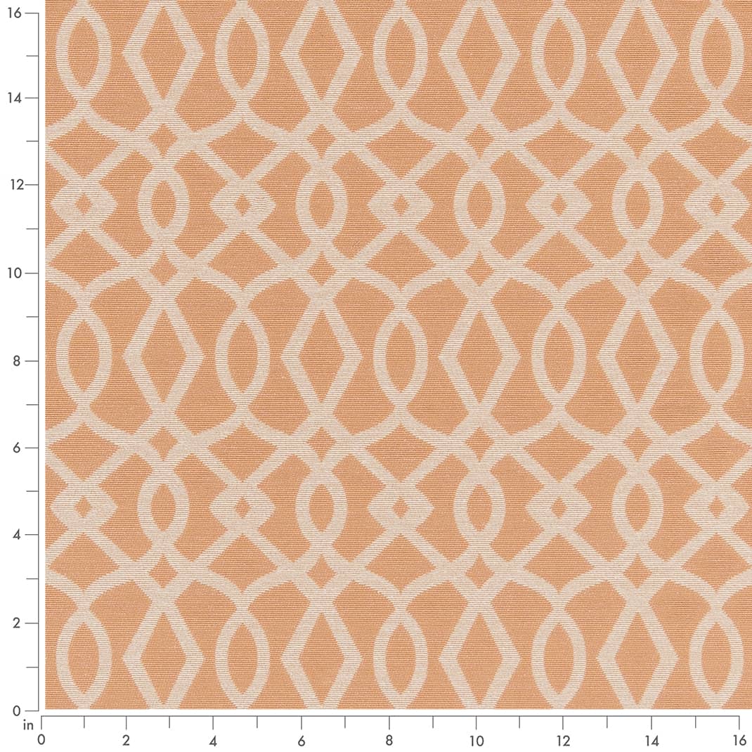 D2442 Abstract & Geometric Peach Coral & Peach Charlotte Fabrics
