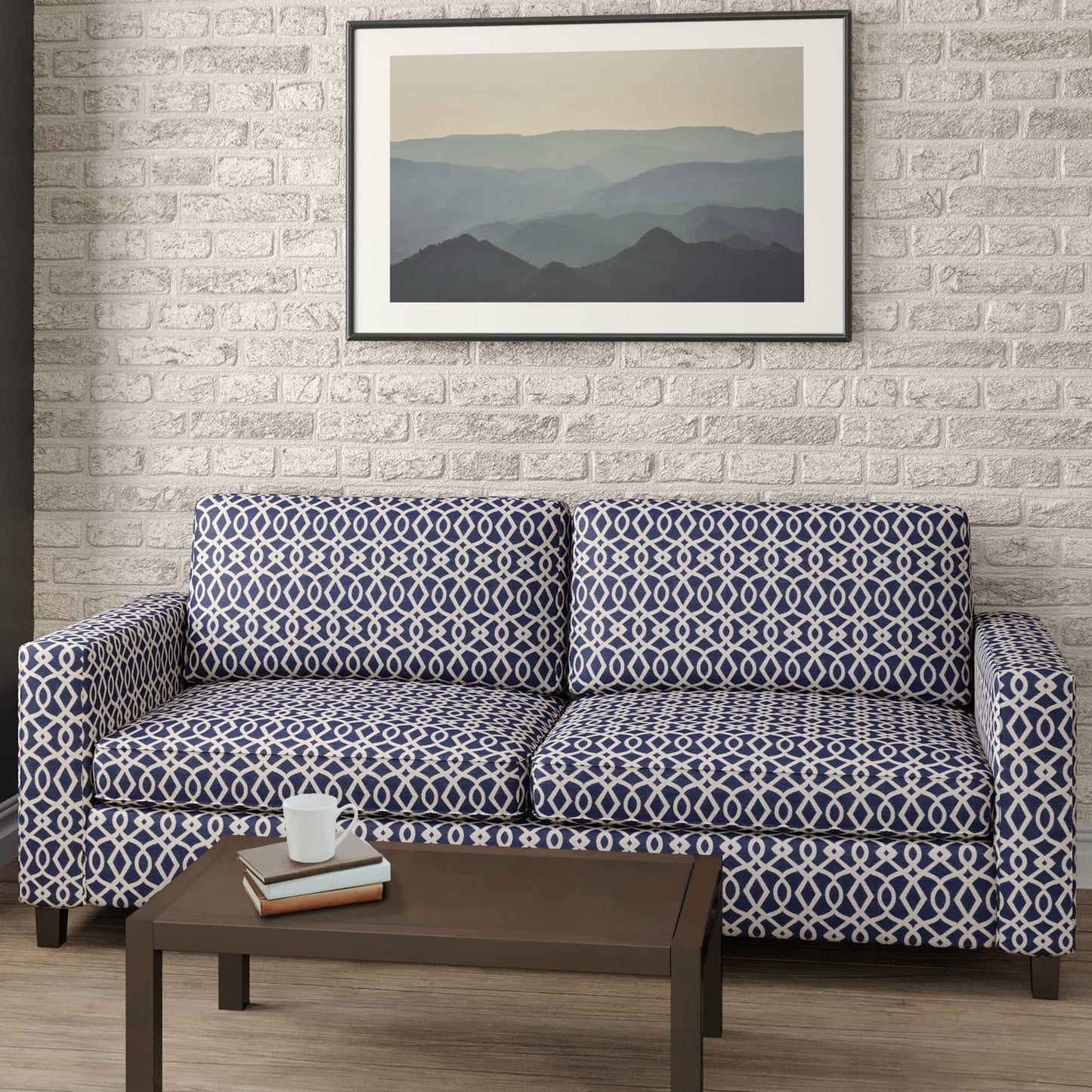D2444 Abstract & Geometric Ink Blue Charlotte Fabrics