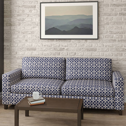 D2444 Abstract & Geometric Ink Blue Charlotte Fabrics