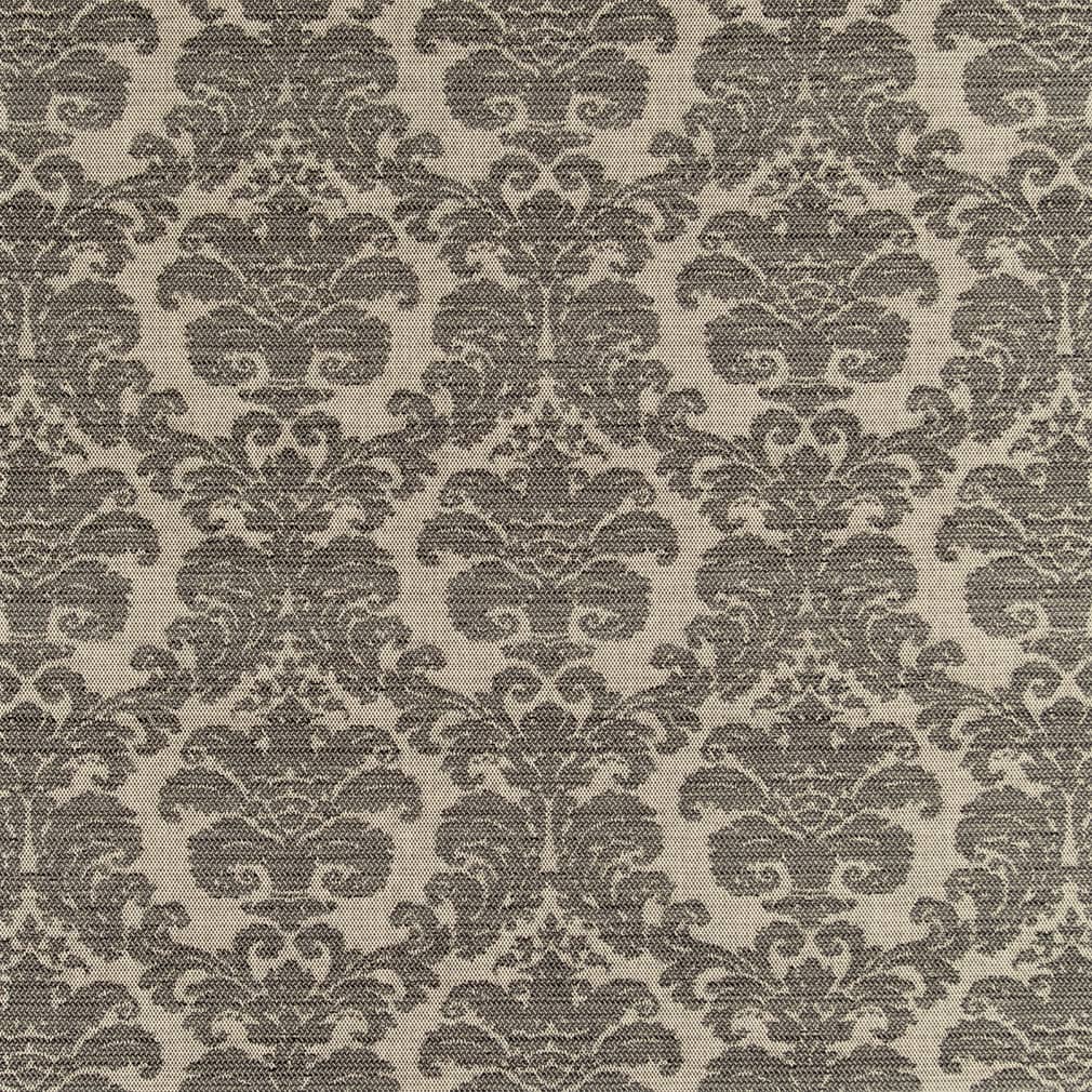 D2448 Damask Smoke Black,Grey & Silver Charlotte Fabrics