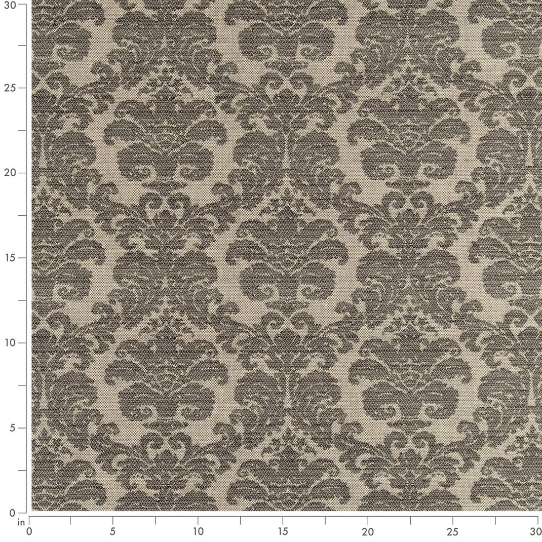 D2448 Damask Smoke Black,Grey & Silver Charlotte Fabrics