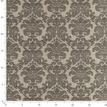 D2448 Damask Smoke Black,Grey & Silver Charlotte Fabrics