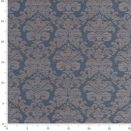 D2449 Damask Horizon Blue Charlotte Fabrics