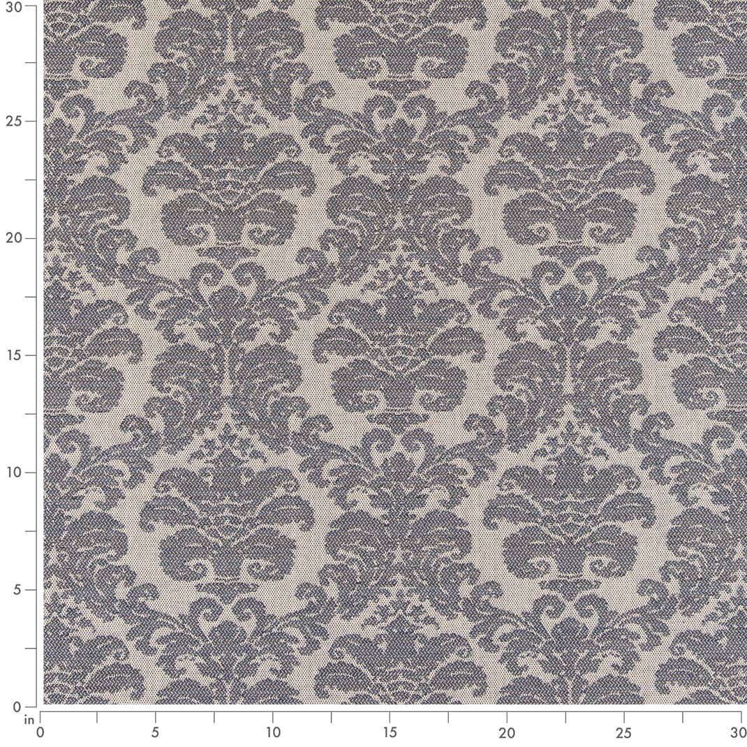 D2450 Damask Blue Blue Charlotte Fabrics