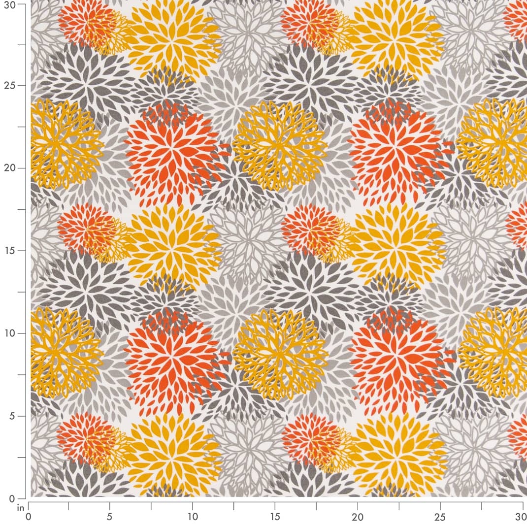 D2461 Abstract & Geometric,Floral Orange Gold & Yellow,Orange & Rust Charlotte Fabrics
