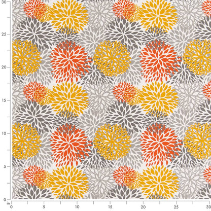 D2461 Abstract & Geometric,Floral Orange Gold & Yellow,Orange & Rust Charlotte Fabrics