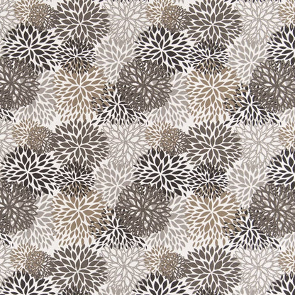 D2462 Abstract & Geometric,Floral Hickory Black,Brown Charlotte Fabrics