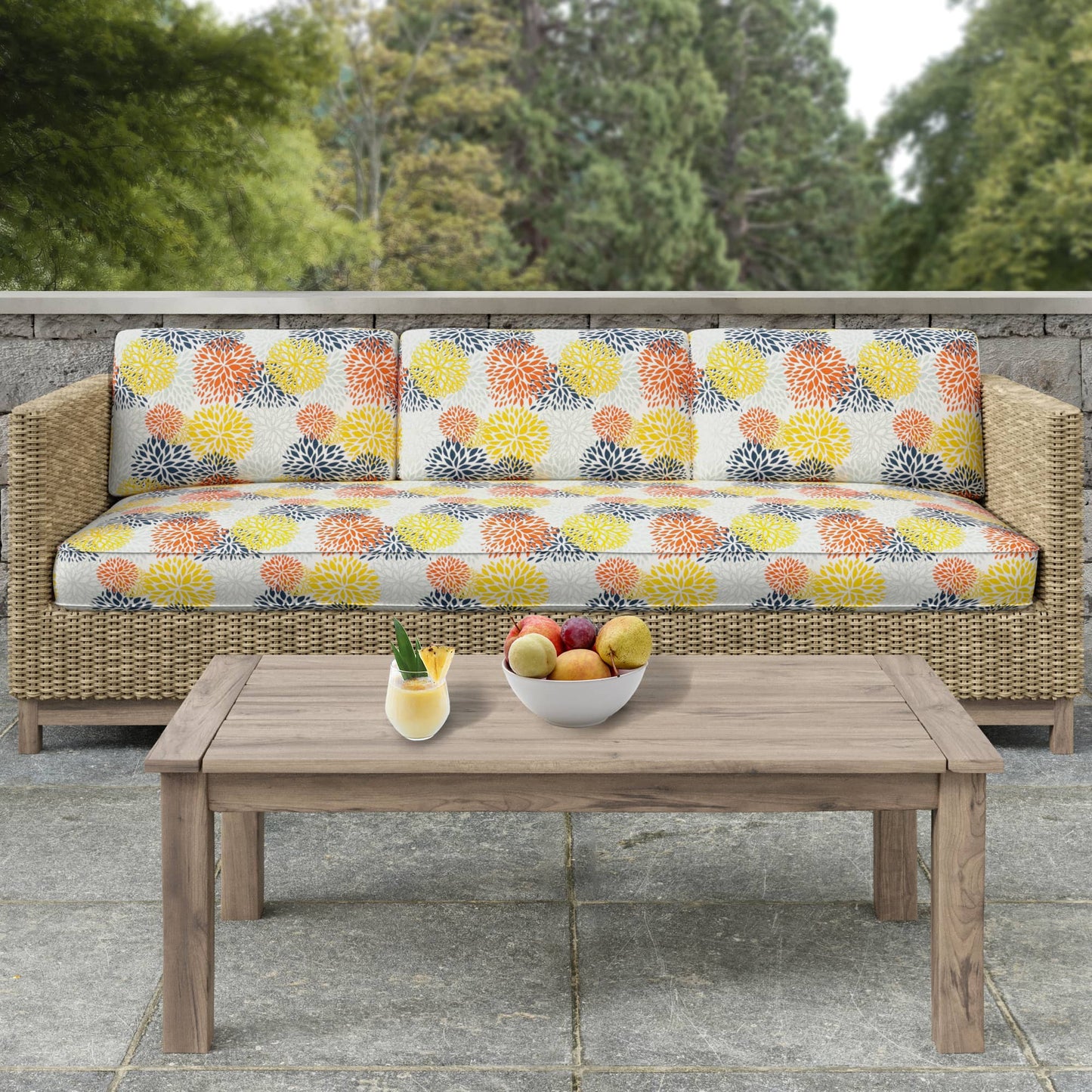 D2463 Abstract & Geometric,Floral Fiesta Blue,Gold & Yellow,Orange & Rust Charlotte Fabrics