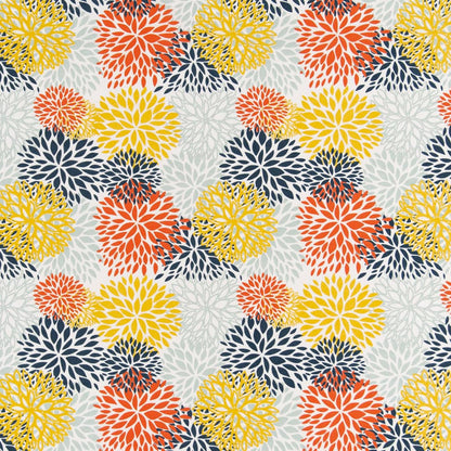 D2463 Abstract & Geometric,Floral Fiesta Blue,Gold & Yellow,Orange & Rust Charlotte Fabrics