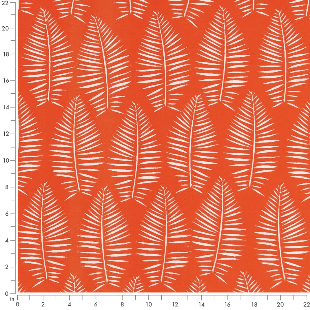 D2465 Leaves,Tropical & Botanical Marmalade Orange & Rust Charlotte Fabrics