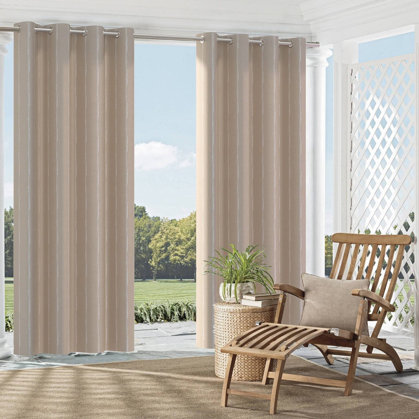 D2468 Stripe Taupe Beige & Taupe Charlotte Fabrics