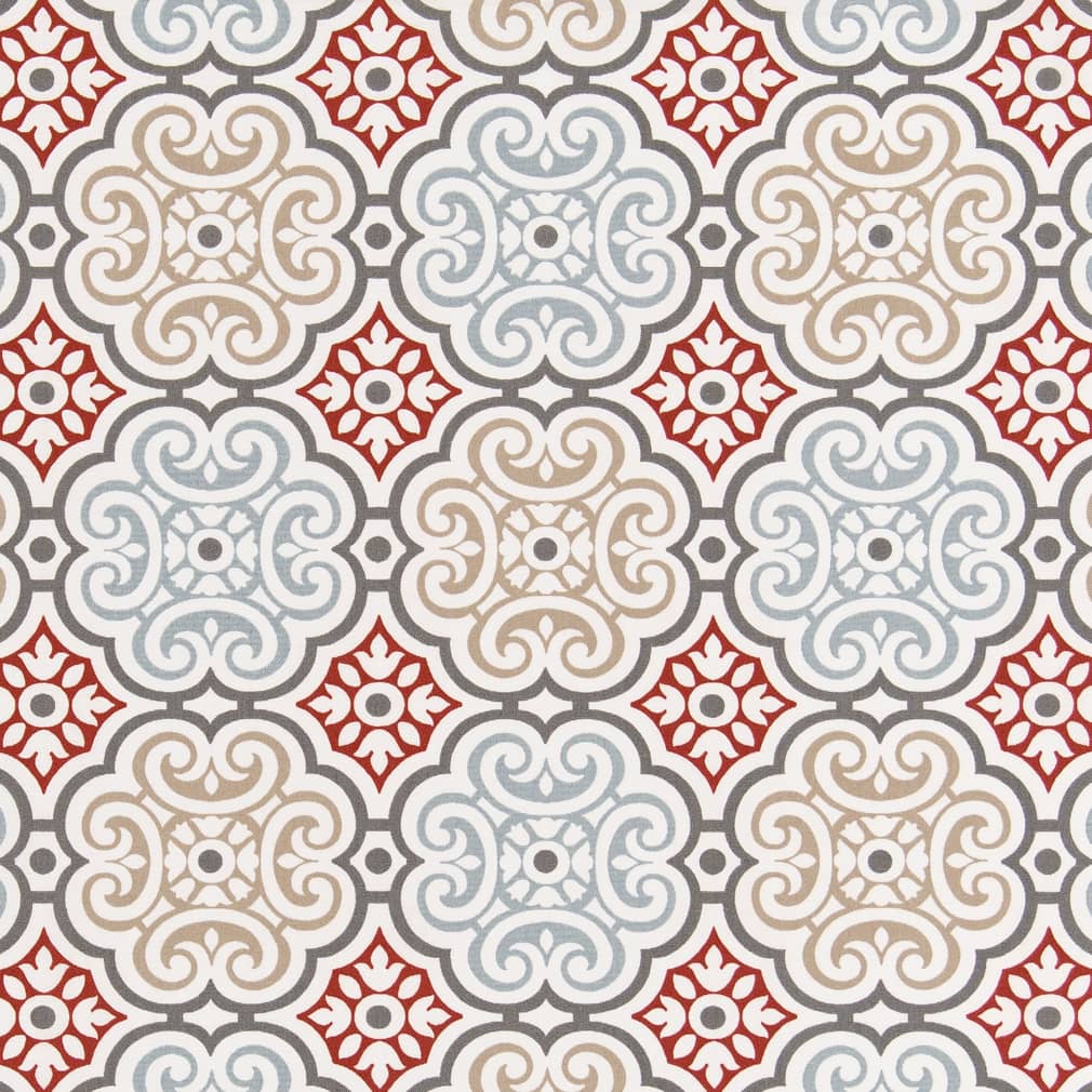 D2481 Abstract & Geometric Cherry Red & Burgundy Charlotte Fabrics